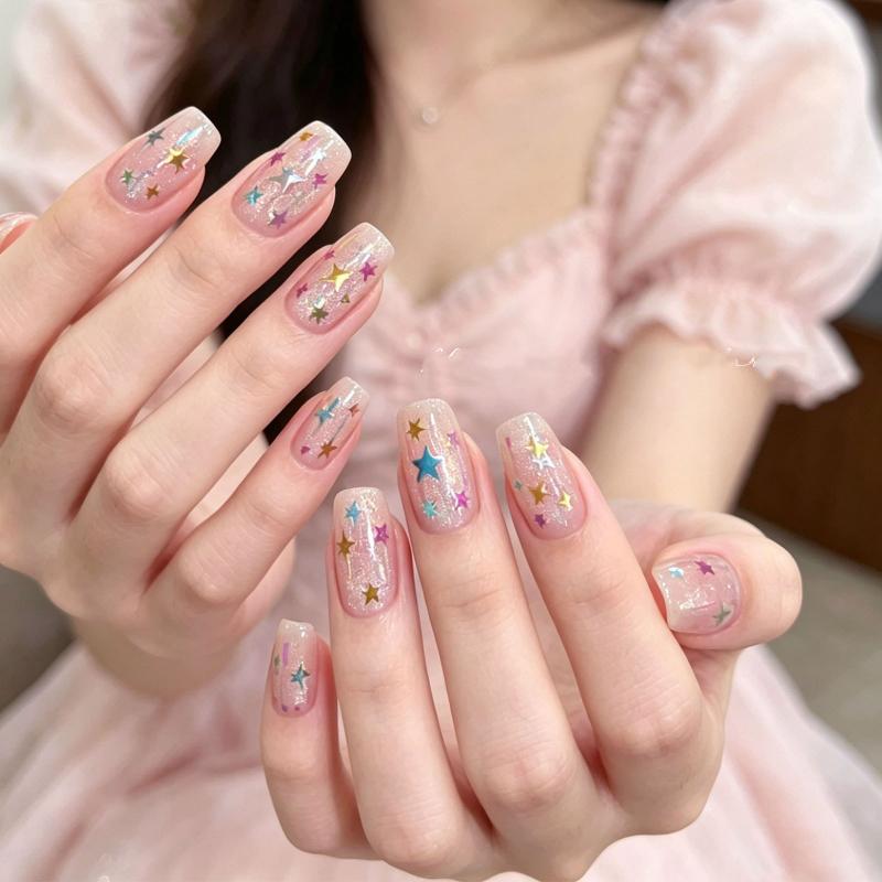 Mixed-Color Star Sequin Glitter Nail Sparkling Mixed Color Mini Star Five-Pointed Star Sequins Diy Decorative Sequins