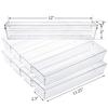10 Pack 12 X 3 X 2 Inch Clear Drawer Organizer Trays Desk Drawer Divider Storage Bins Storage Box Set For Kitchen