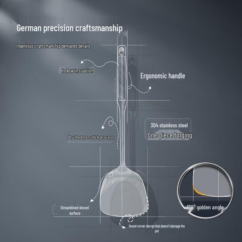 COOKER KING 304 Stainless Steel Wok Spatula