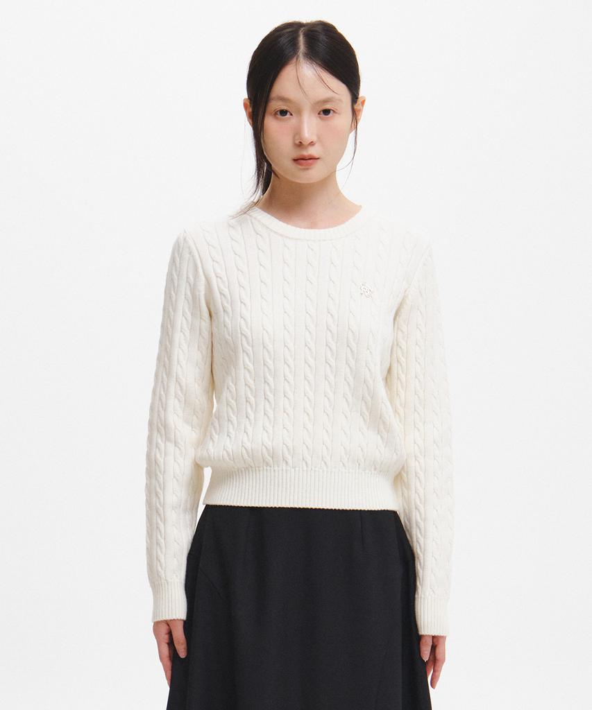 GENERALIDEA Wool Cable Crew Neck Pullover [Cream] / Gf7Lkp527