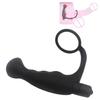 Uomo Silicone G-spot Vibrazione Pene Anello Anale Plug Massaggiatore Giocattoli Sessuali per Adulti