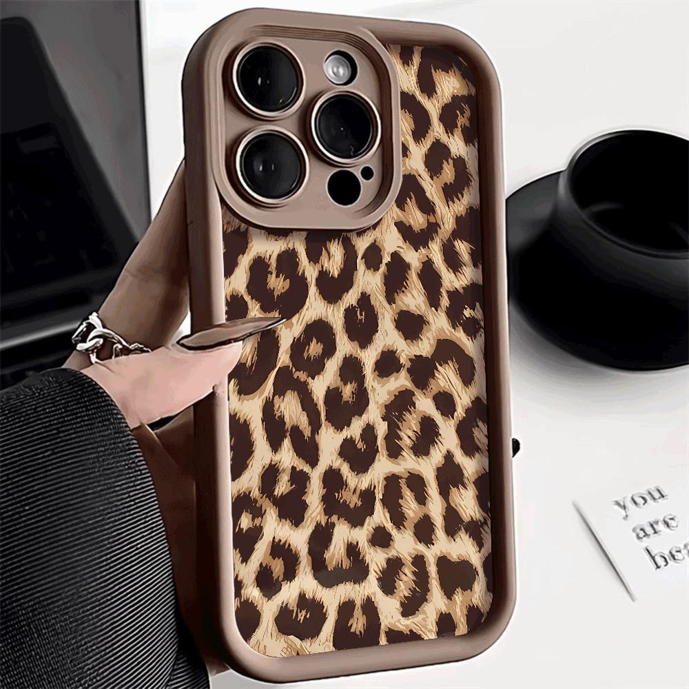 Brown Leopard Print Pattern Shockproof Phone Case for Xiaomi Redmi Note 14 13 12 11 10 9 8 7 Pro Anti-Slip Soft TPU Cover