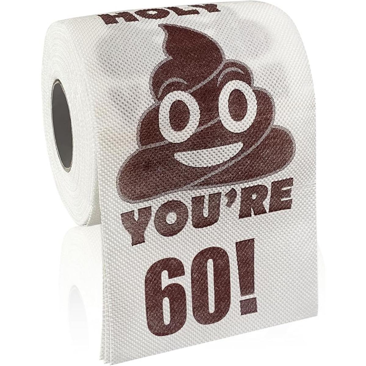 

4 шт. забавный рулон туалетной бумаги, подарки на день рождения, подарок-кляп из туалетной бумаги, розыгрыши и сюрпризы, декор ванной комнаты для мальчиков и девочек, принадлежности для вечеринки по случаю дня рождения 60th бежевый