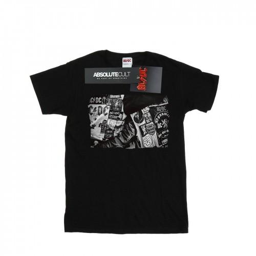 AC/DC Womens/Ladies Badges And Posters Collection Cotton Boyfriend T-Shirt
