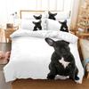 Bulldog Duvet Cover Set Polyester Bulldog Twin Bedding Set Black as well as White Style Animal Theme Double Queen King Size Quilt Cover