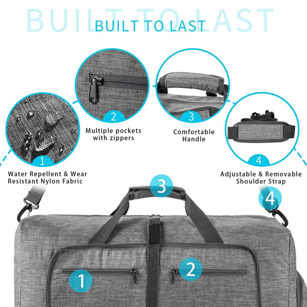 Foldable Travel Tote Bag - Large Capacity Sports & Fitness Luggage Bag