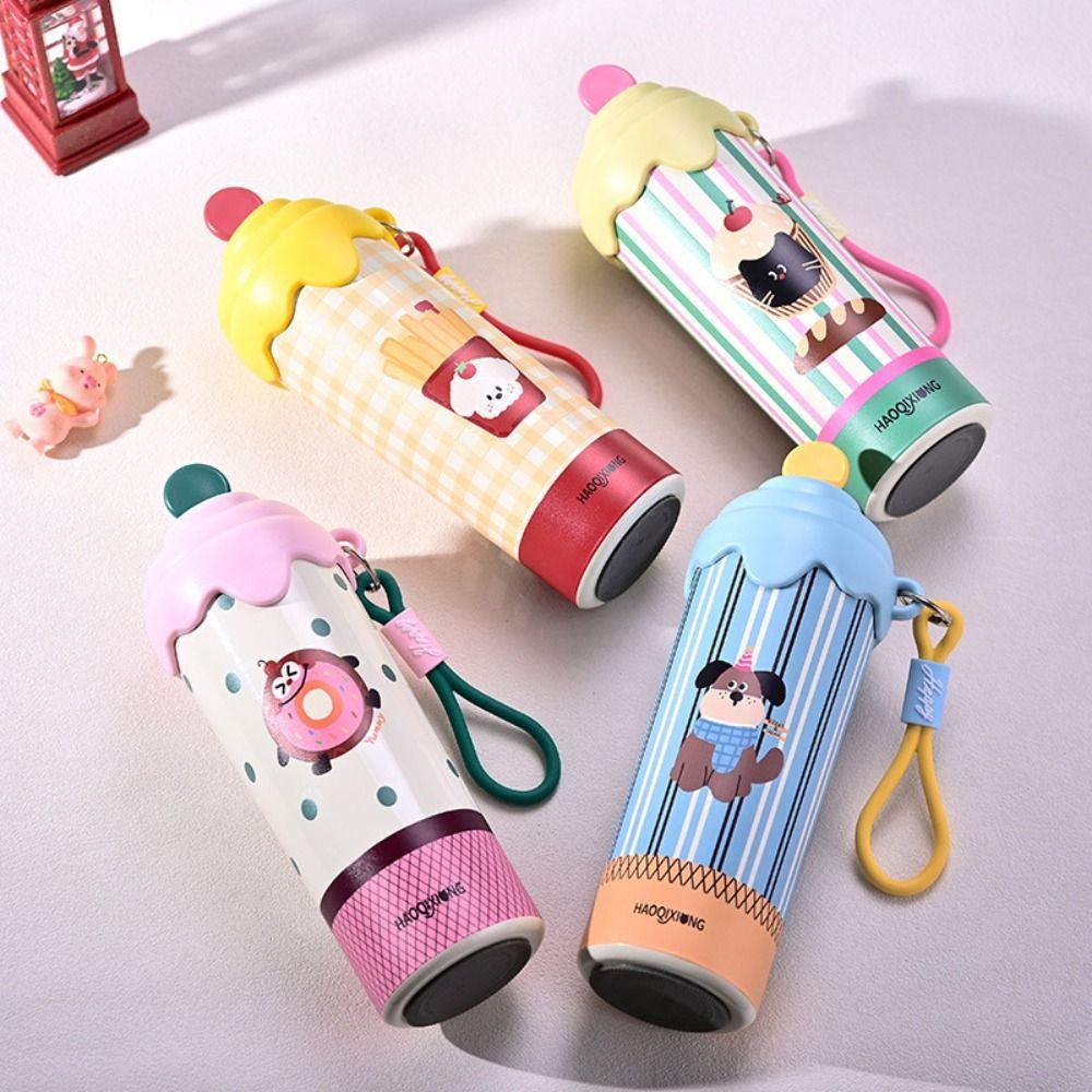 Ice Cream Vacuum Cup Insulation Or Cooling High-Capacity Floating Ball Insulated Cup 600ML With Pendant Thermal Mug
