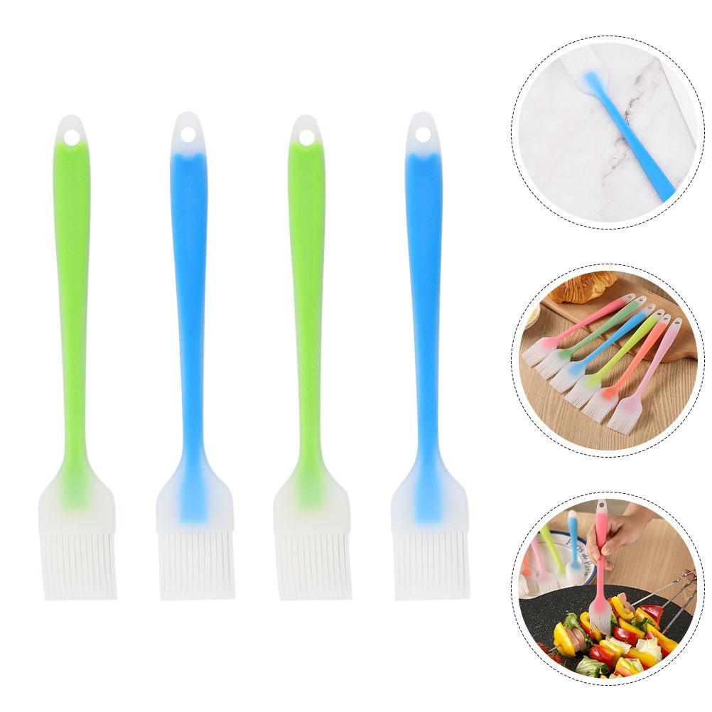 

4 шт., силиконовая щетка для соуса для барбекю на открытом воздухе, кухонные принадлежности, растительное масло для домашнего барбекю, силикагель для поливки выпечки