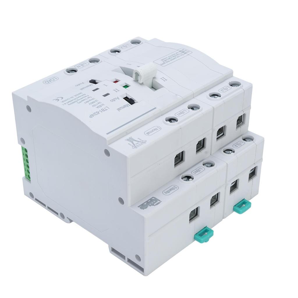 Double Power Automatic Transfer 4P 63A DIN Rail Mounted ATS for Home Backup Generator and Emergency Power Supply System