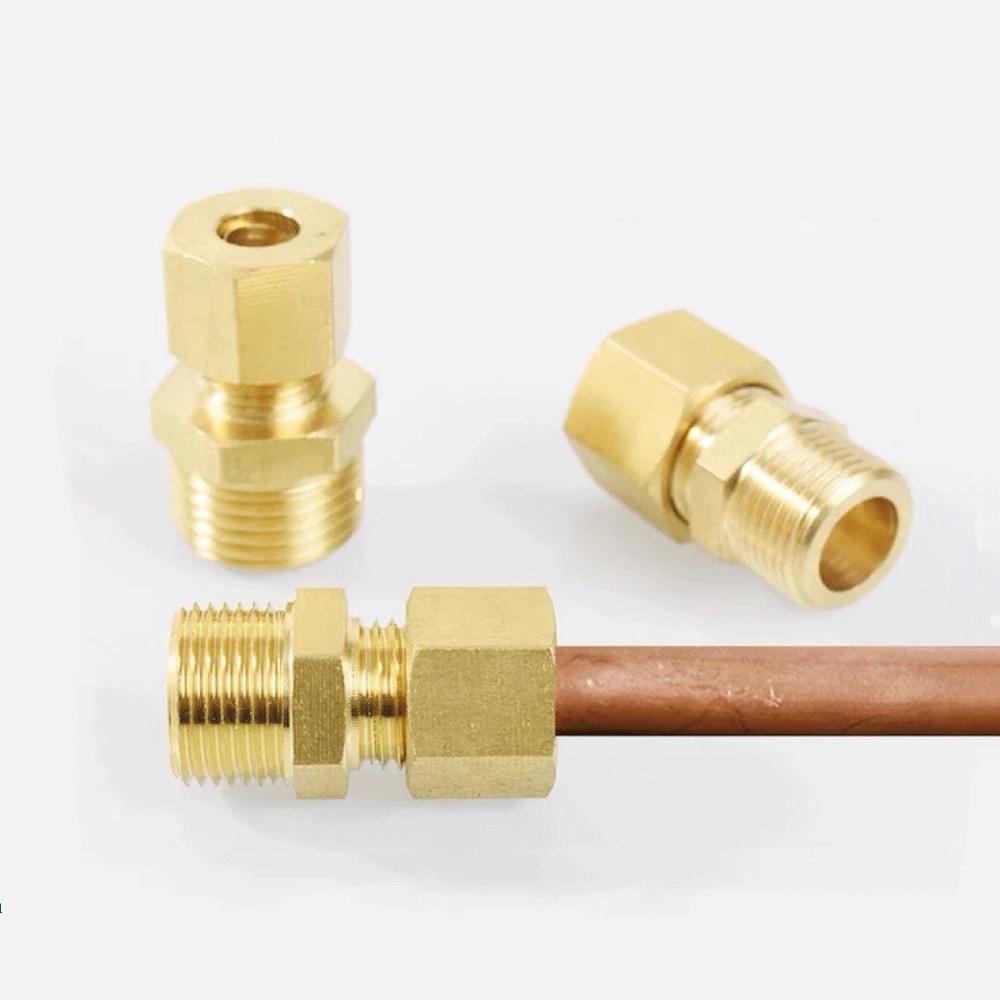 6 8 10 12 15 16-28mm OD X M8-M30 1/8" 1/4" 3/8" 1/2" 3/4" 1" BSP Male Compression Union Brass Pipe Fitting Connector Coupler