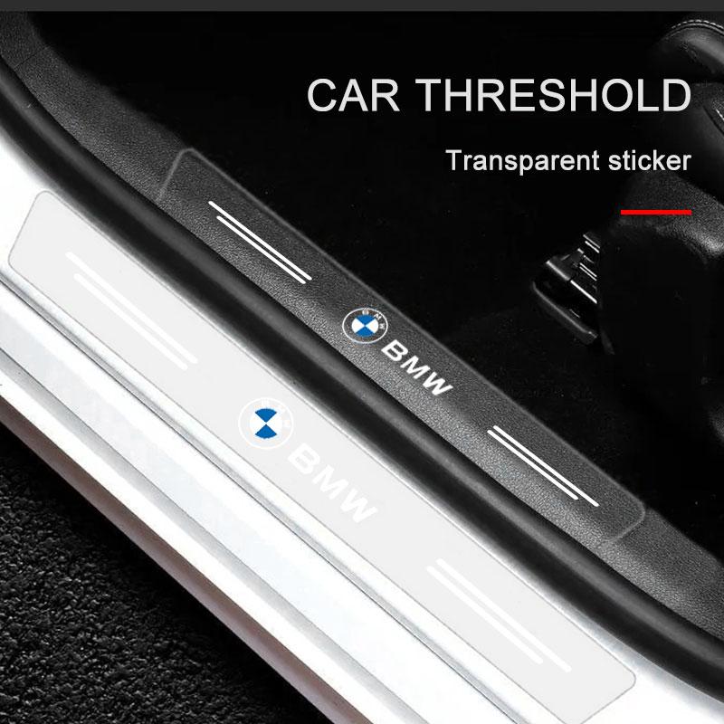 4Stk. Auto Einstiegsleisten Schutz Transparent Dekoratives Abzeichen 3D Aufkleber Für BMW E46 E39 E90 E60 E36 F30 F10 E34 E30 F20 E92 M3 M4 M5