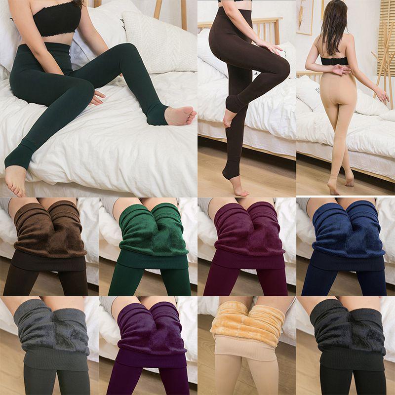 Women Winter Thick Warm Fleece Lined Thermal Stretchy Skinny Leggings Pants For Cozy Cold Days