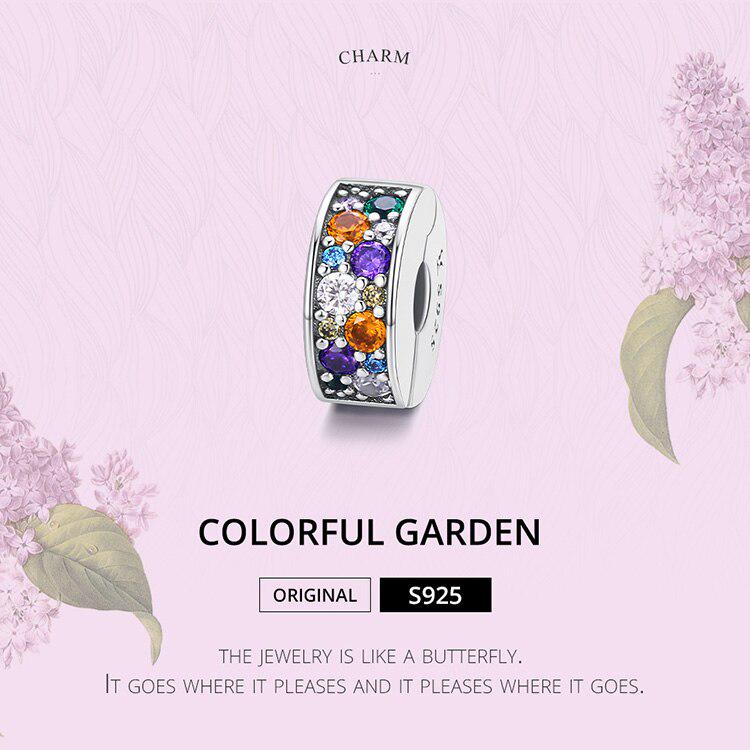 Bamoer Sterling Silver 925 Colorful Garden CZ Beads for Women Jewelry Making Charm Fit Original Bracelet DIY Jewelry
