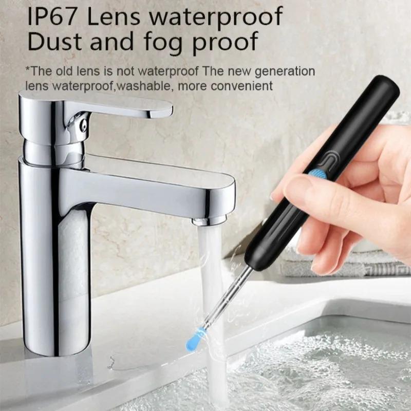 Smart Ear Camera with App Monitoring Wireless WiFi Ear Camera Otoscope with Light - HD Visual Ear Cleaning Kit
