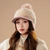 Winter Faux Rabbit Fur Fleece Thickened Ear Protectors Knitted Wool Hat Women Travel Outdoors Warm Fashion Hat Women