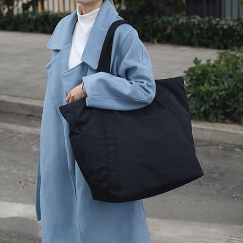 Tabi Tora Large Tote Bag, Women's, Ultra-Lightweight, Handbag, Travel Bag, Baby Bag, Washable, Lightweight, Zippered, Commuter Bag, Lake Blue