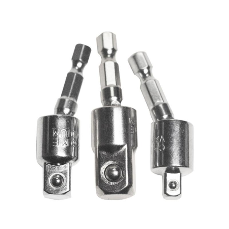 360 Degree Hand Drill Conversion Head 1/4"3/8"1/2" Hexagonal Shank To Quadrilateral Socket Universal Joint Rod Driver Connector