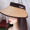 Foldable Sunshade Hat Detachable Shawl Empty Top Sun Hat New Design Straw Cap  Outdoor