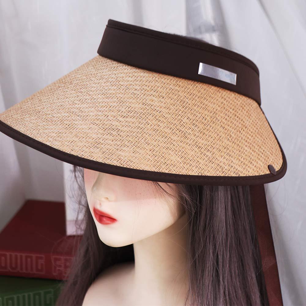 Foldable Sunshade Hat Detachable Shawl Empty Top Sun Hat New Design Straw Cap  Outdoor