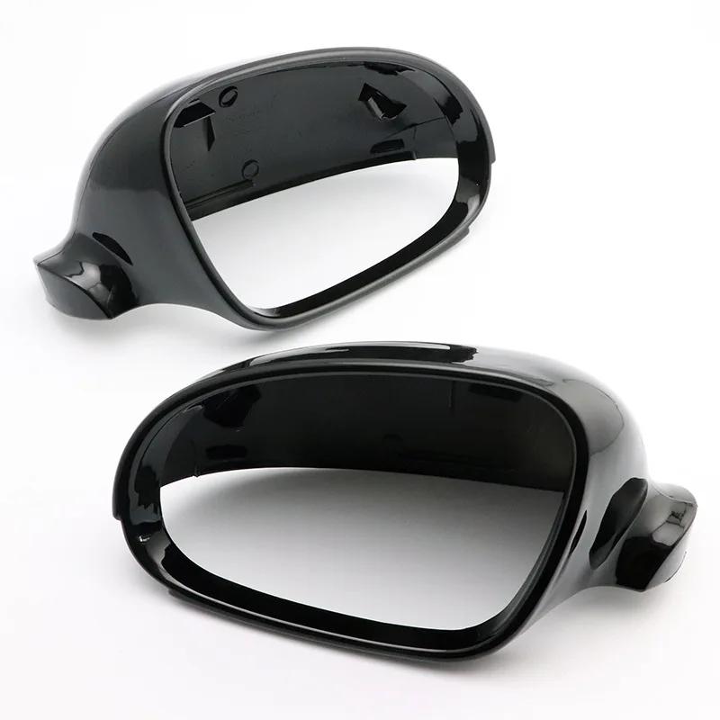For Volkswagen Golf 5 MK5 2003-2009 Modified Bright Black Rear View Mirror Shell Carbon Fiber Look Cover Car Accessories
