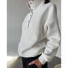 Spring and Autumn Women's Fashion Button Up Collar Hoodie Loose Pants, Hoodie Set