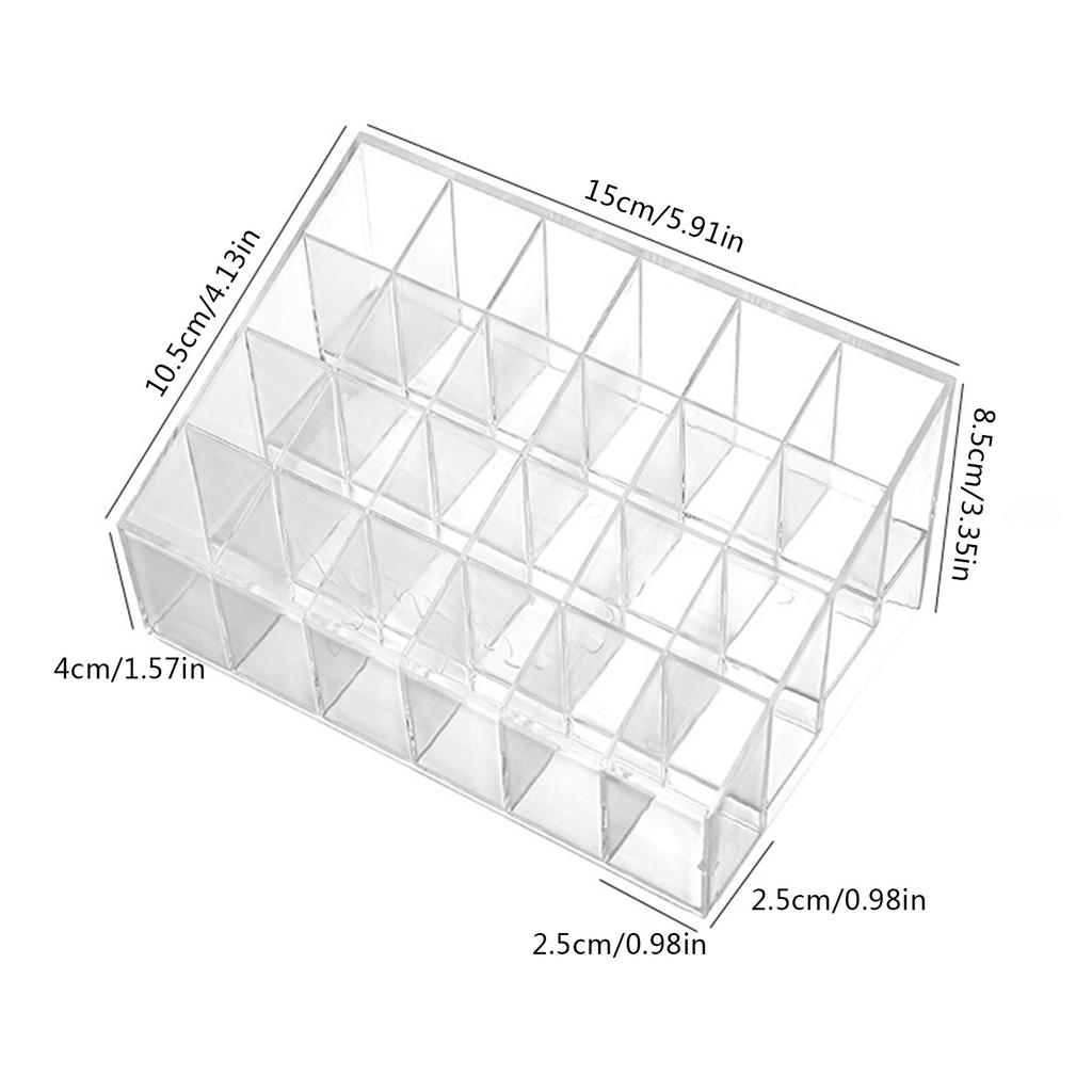 Clear 9/24/36/40 Grids Acrylic Makeup Organizer Lipstick Holder Display Rack Case Cosmetic Nail Polish Make Up Organiser Tool