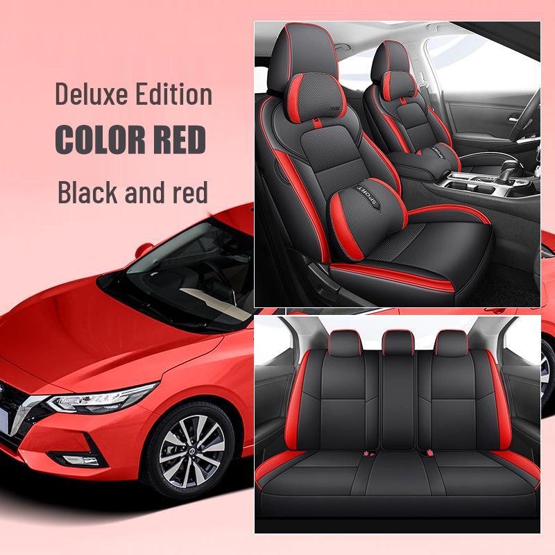 Sylphy 5-Seater Leather Seat Cover: All-Season Full Surround Cushion