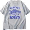 Retro Fishing TShirt Kiss My Bass Tee Funny Women Dad Grandpa Fishing Tshirt OutdoorsUnisex Humor Top FisherUnisex Gift Clothes Tshirt