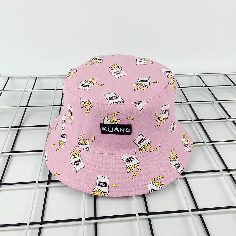 New banana fries bucket hat basin hat women double-sided sun hat summer street casual couple hat
