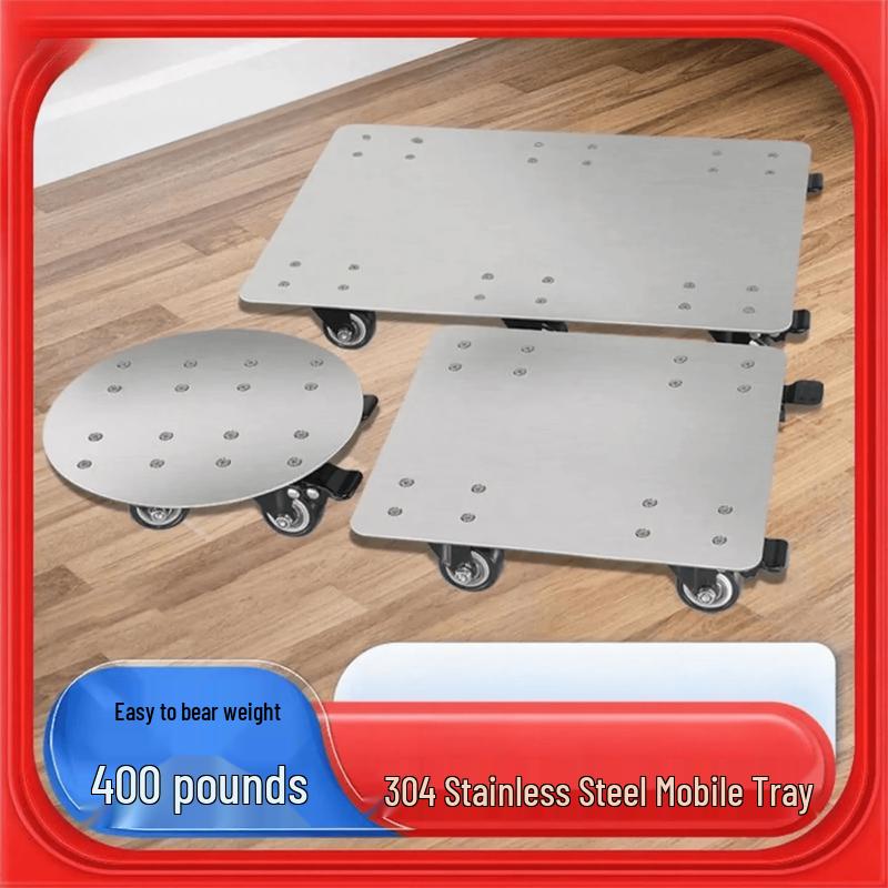 Jundingying 304 Stainless Steel Round Mobile Dolly