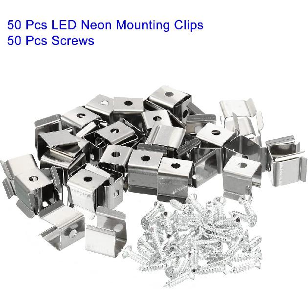 Rope Light Mounting Clips 50Pcs Wall Channel Mounting Holder Accessories for 8mm To 11mm Waterproof LED Strip Stainless Steel