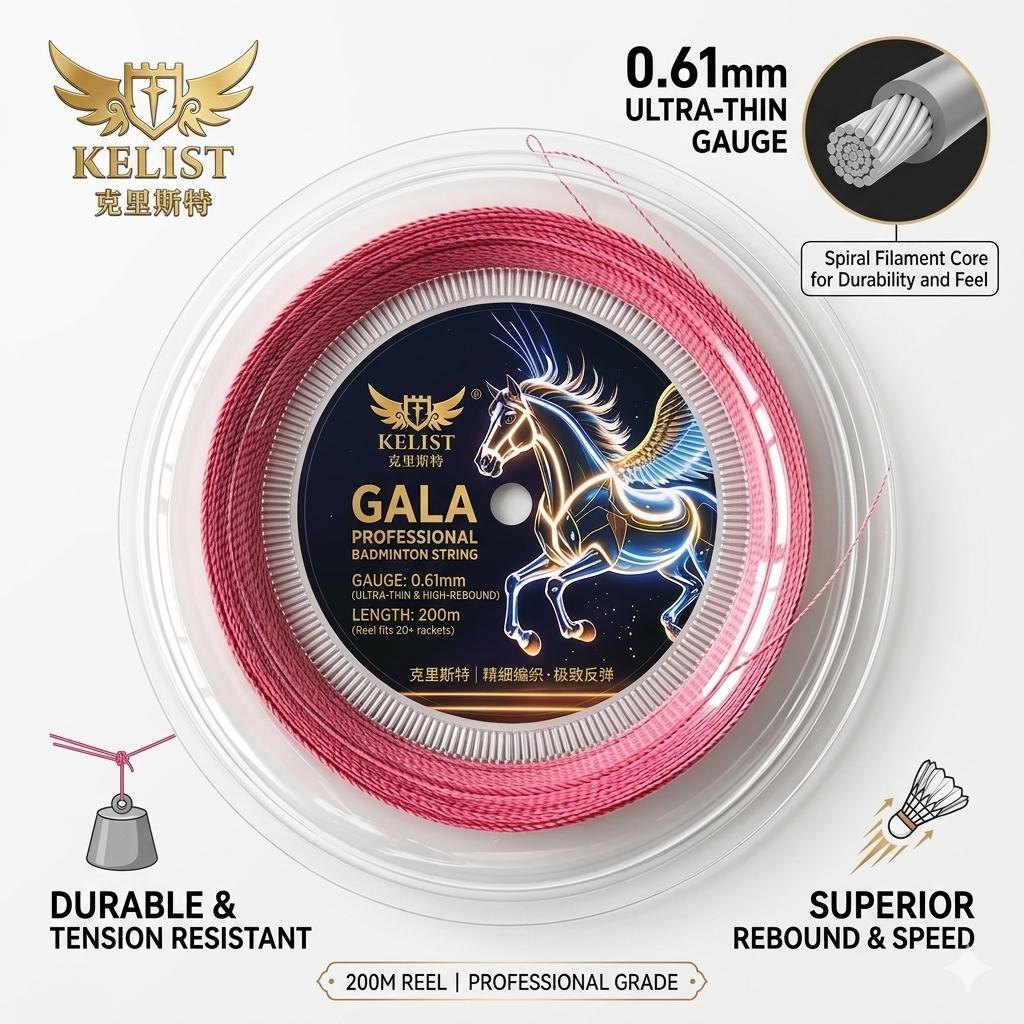 Factory 0.61mm Spiral Multifilament Badminton Racket String Super Elastic Durable Training String красный