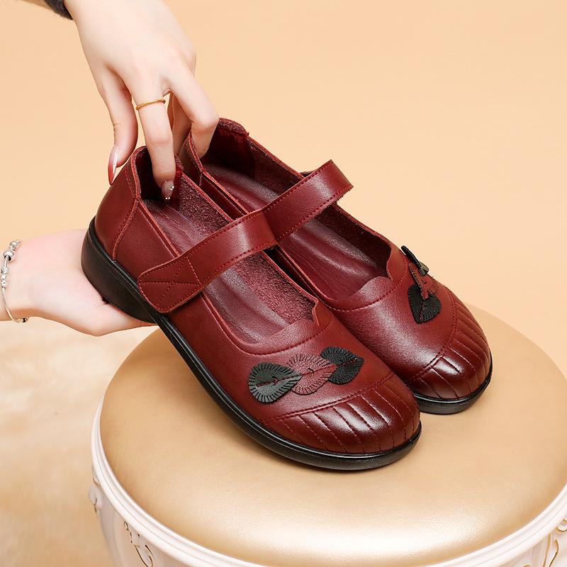 Soft Sole Soft Surface Middle-aged and Elderly Mother Shoes Microfiber Women's Shoes Spring and Summer Comfortable Flat Bottom Not Tired Feet Single S