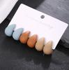 Hot-selling ring water drop shape earrings set classic simple fashion versatile earrings autumn and winter dark color