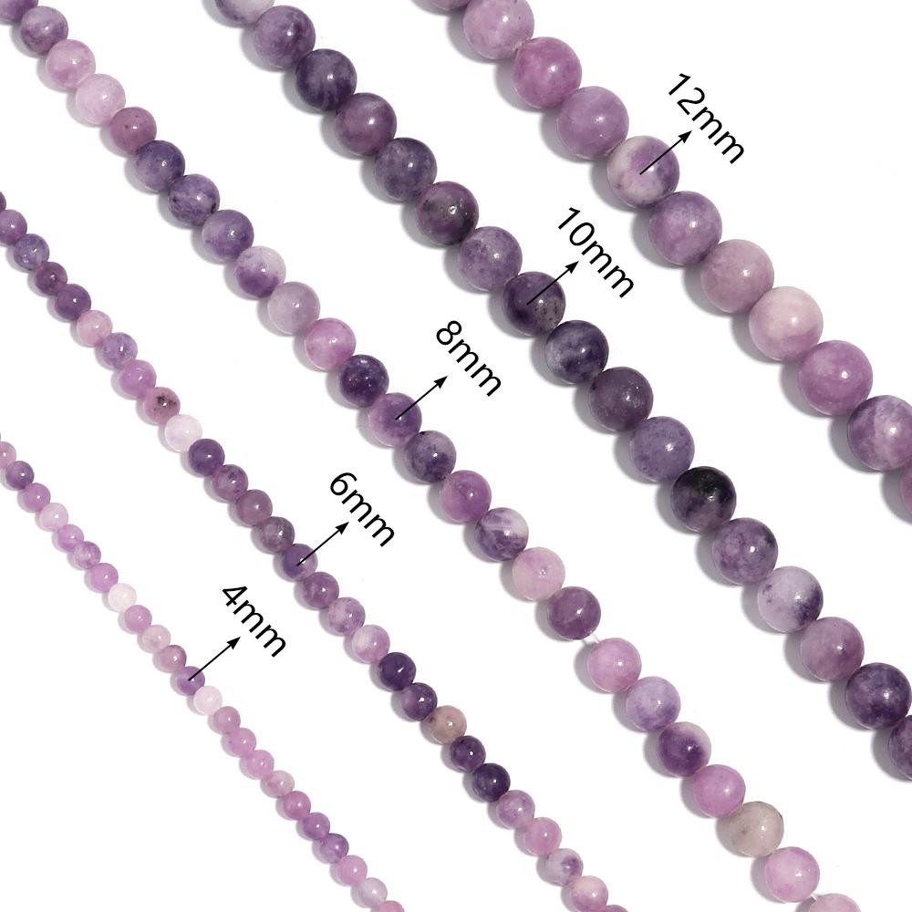 Natural Lilac Stone Beads 4 6 8 10 12mm Purple Round Loose Spacer Beads For Jewelry Making DIY Bracelets Necklace Accessories