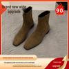 2025 Women's French Chunky Heel Ankle Boots - New Autumn/Winter Slimming Martin Stacked Boots