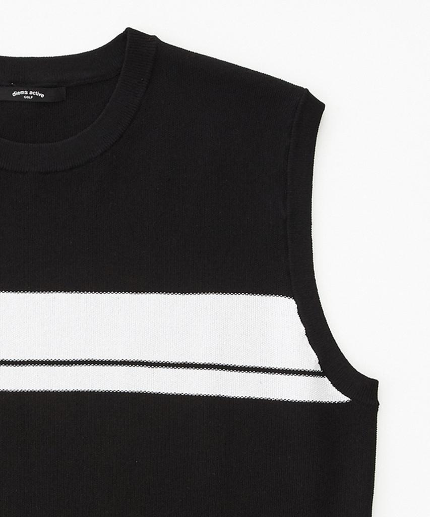 Stco Diems [Golf] Block Round Knit Vest Black (Classic Fit)_Dgkub11Cmb