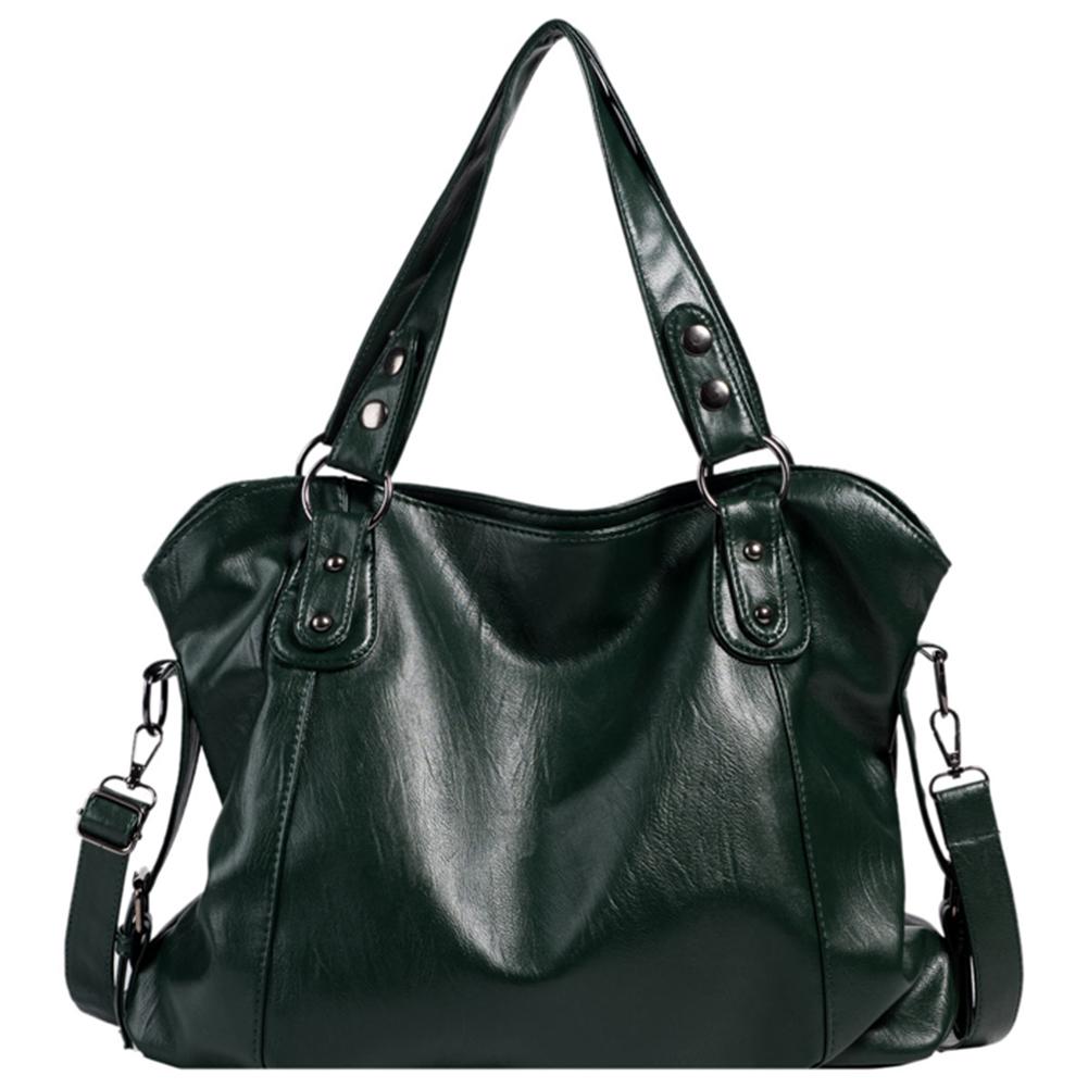 Women Shoulder Bag Big Size PU Leather Hobos Crossbody Bag Casual Retro Solid Color Soft Female Travel Shopper Mommy Tote Bag