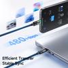 MCDODO CA-6740 2-in-1 USB-C Cable 100W Fast Charging Dual Type-C Ports Braided Cord 1.5m for Multiple Devices