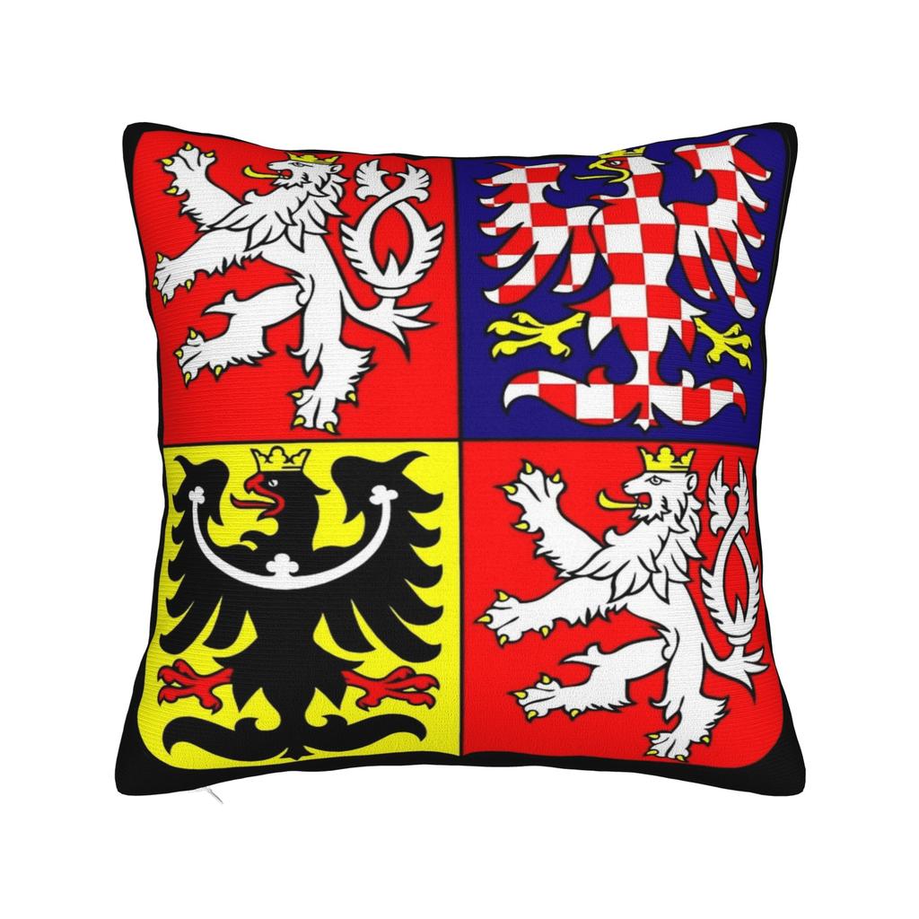 Czech Republic Coat Of Arms Pillow Cover Merch Soft Cushion Cover Decoration Pillow Case Cover Home Multiple Sizes