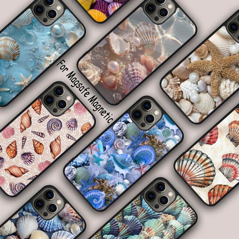 Sea Shell Seashells Magnetic Phone Case For APPLE iPhone 17 Air 16 14 13 12 Pro Max 15 Plus Wireless Charge With MagSafe Cover