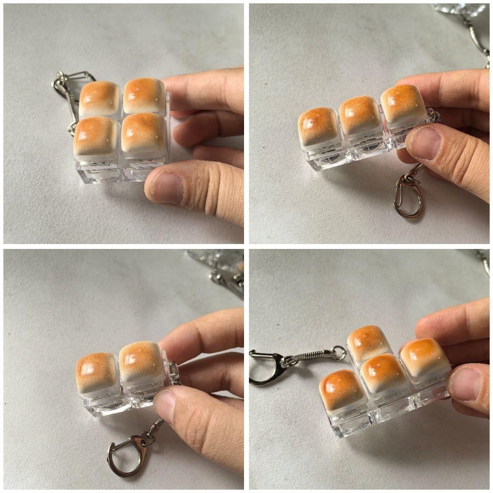 New Caramel Bread Design Fidget Keychain Keys Button Keycap Button Keycap Keychain Steamed Bread Pass The Time Clicker Toy Adult