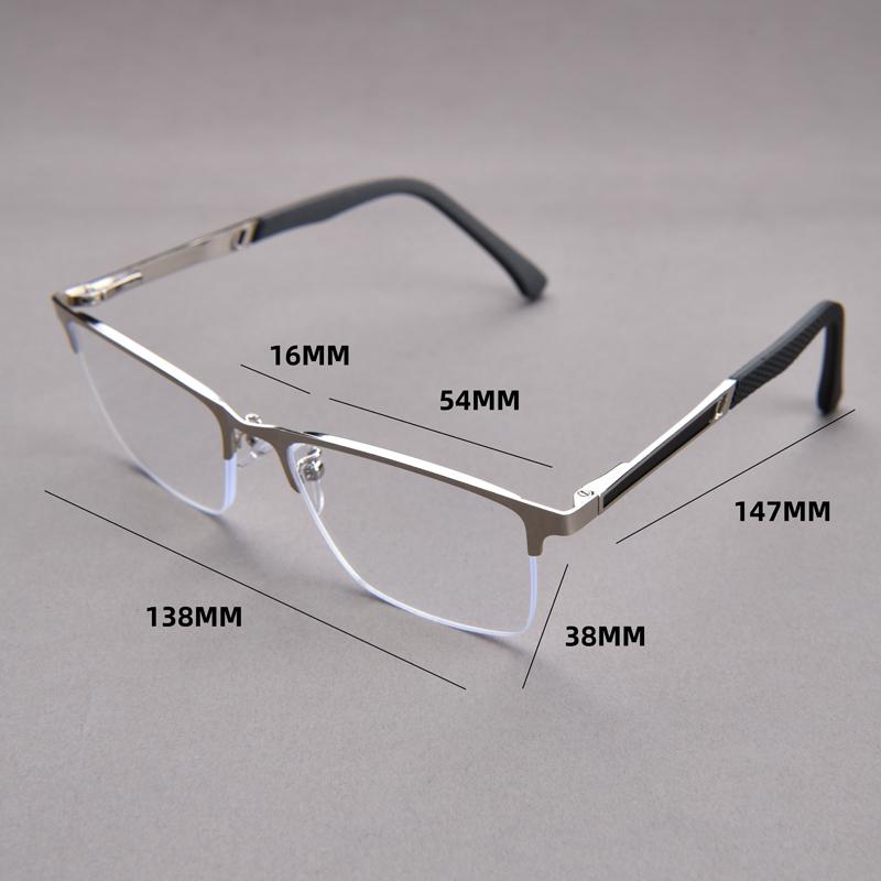 Metal Reading Glasses Unisex Presbyopia Luxury Flexible Half Frame Eyeglasses Frame Blue Light Blocking