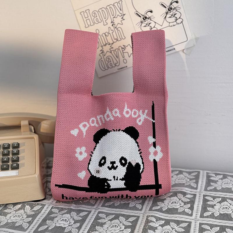 Kuanzhai Alley Souvenir: Chengdu Panda Grandpa Knitted Women's Tote Bag