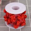 10mroll Rose Artificial Pearl Wire Beads Garland String DIY Wedding Decoration(red)