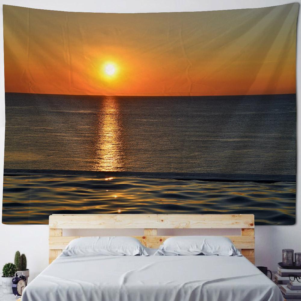 Oceano, Alba, Tramonto, Paesaggio a Telaio, Grande Appeso da Parete, Decorazione da Parete Hippie, Tessuto di Sfondo, Decorazione Artistica per la Casa