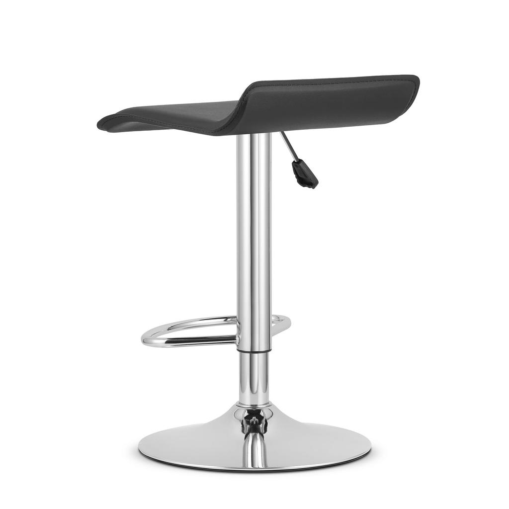 FORT Stool - Black Eco-leather / Chrome Base