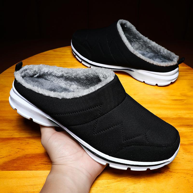 Slippers Winter Warm Plush Home Indoor Couple Slippers WaterProof Soft Comfort Winter Women Shoes Men Footwear Large Size 48