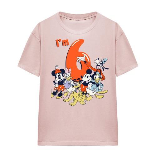 Mickey Mouse & Friends Womens/Ladies Vintage Group 6th Birthday T-Shirt