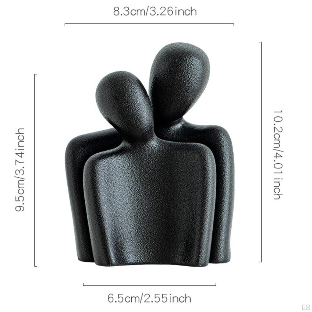 Abstract Embracing Couple Statue Ceramic Figurine Home Decor, Table Ornament, for Housewarming Party